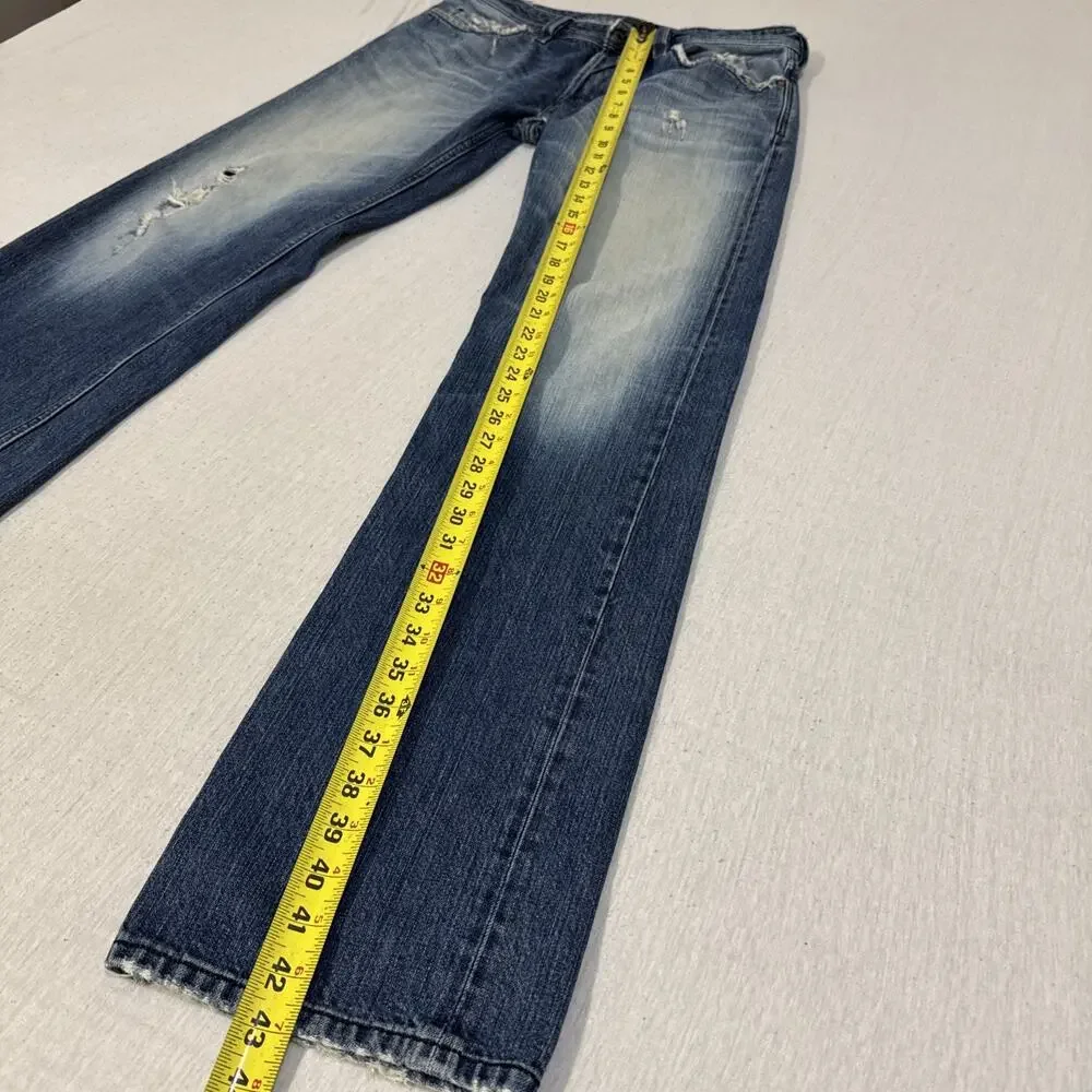 Diesel Larkee Mens 31x34 Regular Straight Blue Jeans Distressed Nice Fade EUC